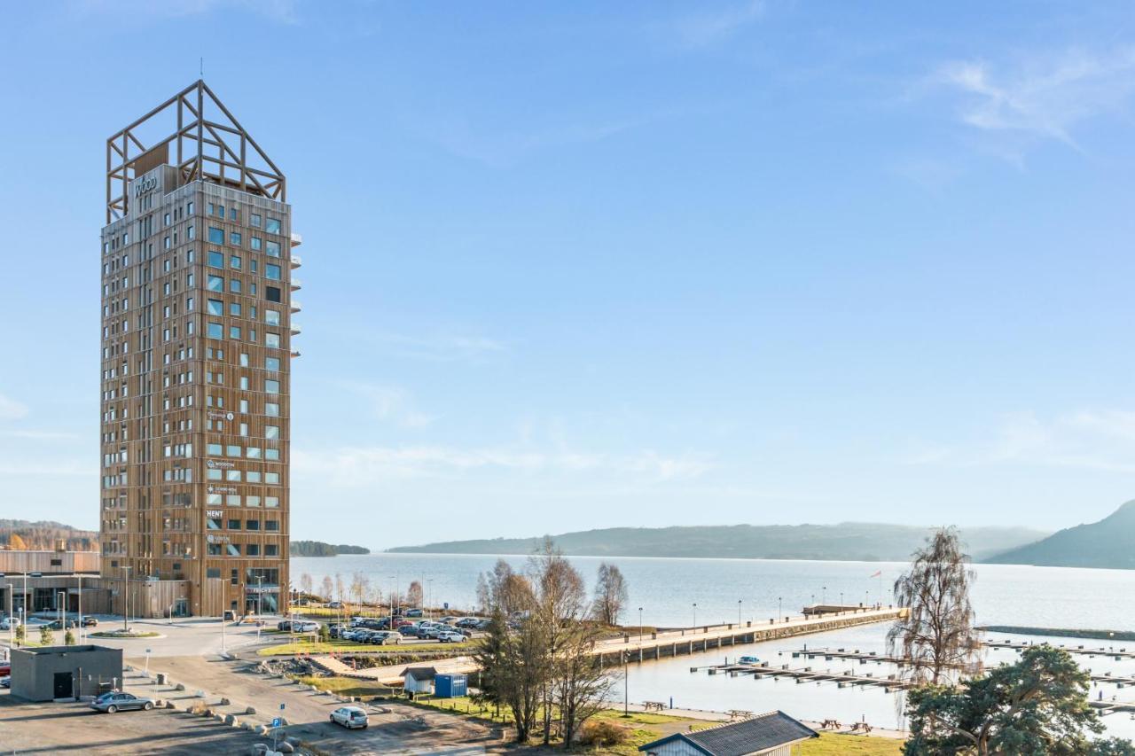 Mjos Tower Apartment - Lovely City View Ringsaker Bagian luar foto