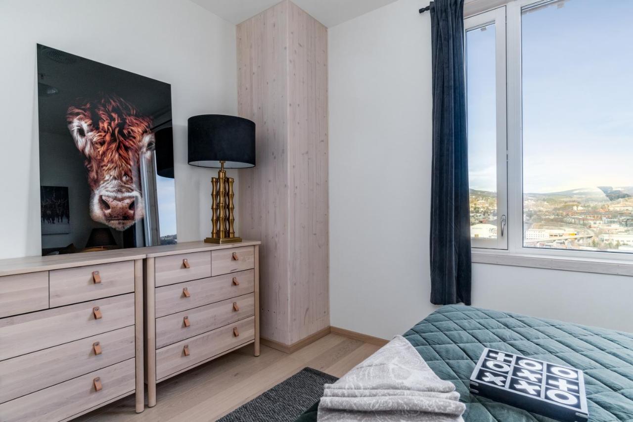 Mjos Tower Apartment - Lovely City View Ringsaker Bagian luar foto